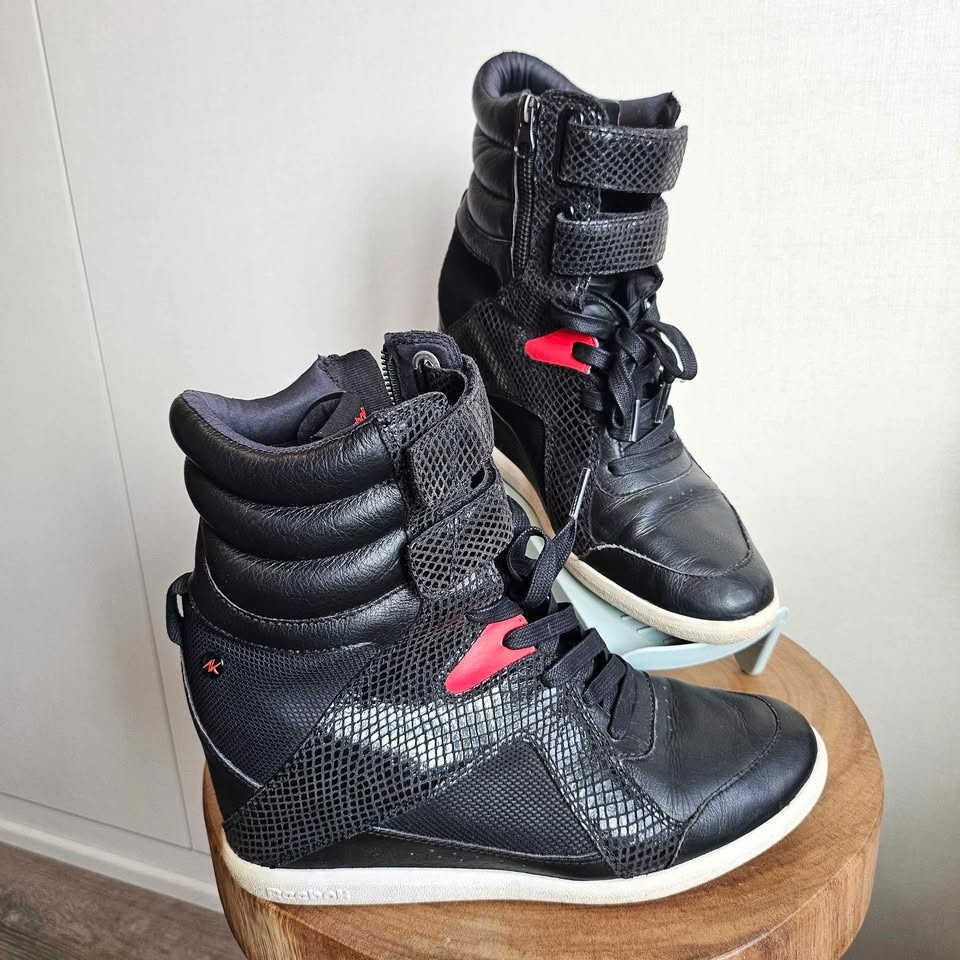 Reebok x Alicia Keys sz10 Limited High Top Wedge Sneakers Black - photo 2