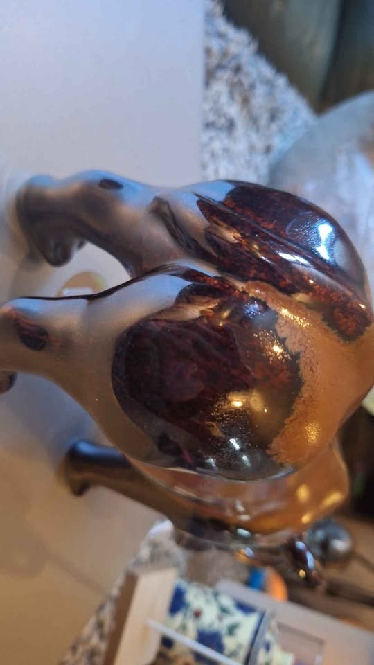 Vintage Rockingham Bennington Brown Drip Glaze Ceramic Rhinocero - photo 3