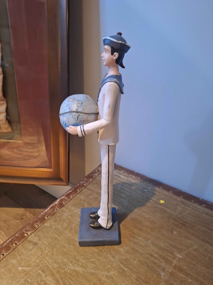 RARE Vintage Sailor Holding Globe Gianni Di Lucca Sculpture - photo 3