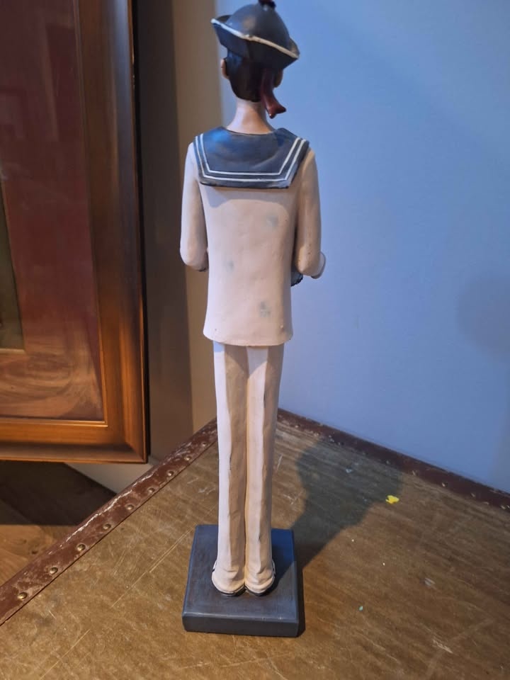 RARE Vintage Sailor Holding Globe Gianni Di Lucca Sculpture - photo 4