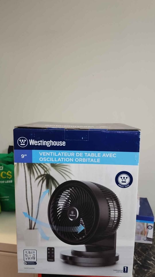 Westinghouse 9" Orbit Oscillating Table Fan - photo 2