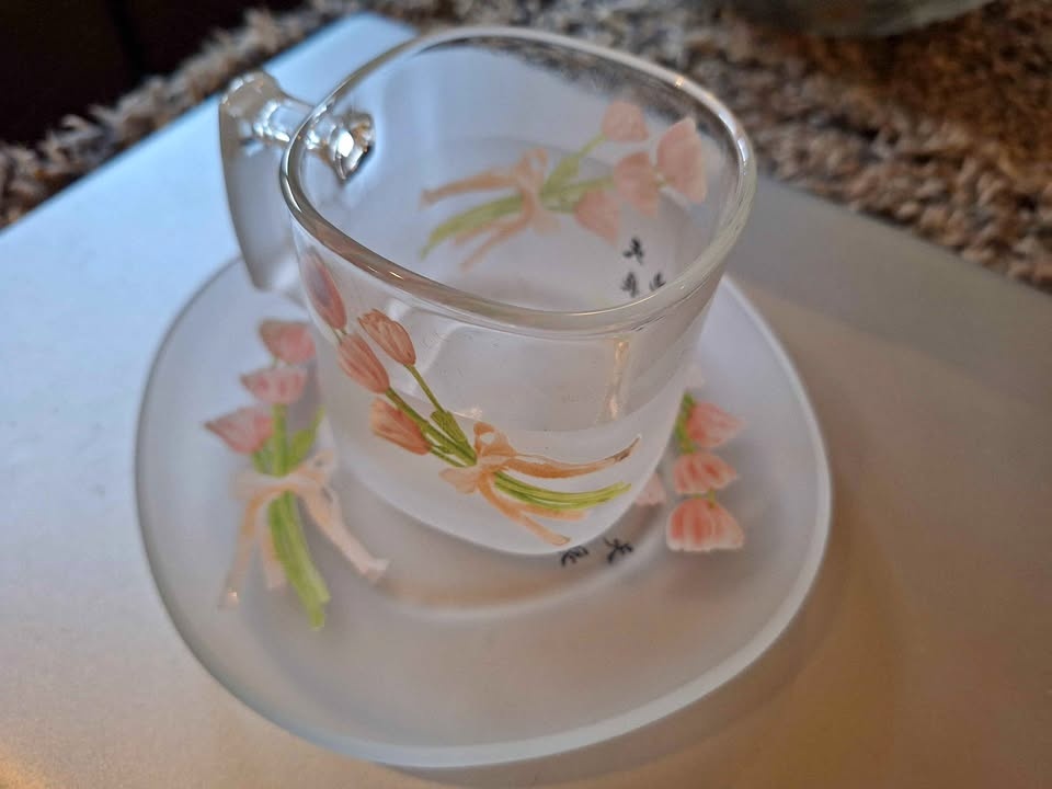 Vintage Cordial Glassware Collection - 2 cups & 2 saucers