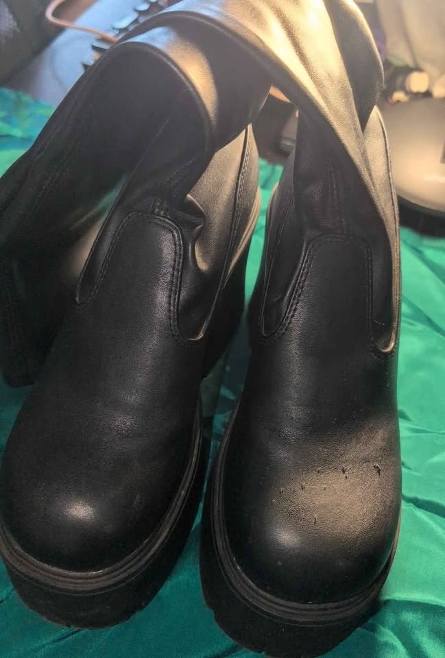 Windsor Smith Platform Knee-High Boots Black Size 8 - photo 2
