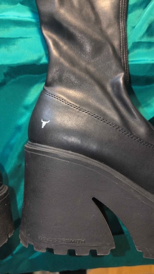 Windsor Smith Platform Knee-High Boots Black Size 8 - photo 5