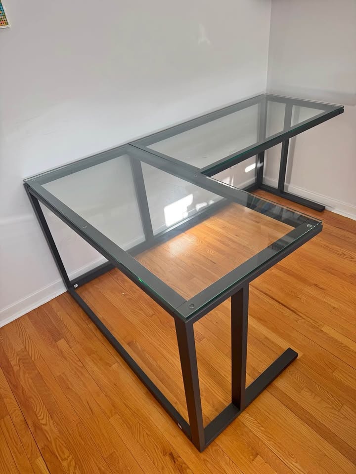 Crate & Barrel Pilsen L-Shaped Glass Desk