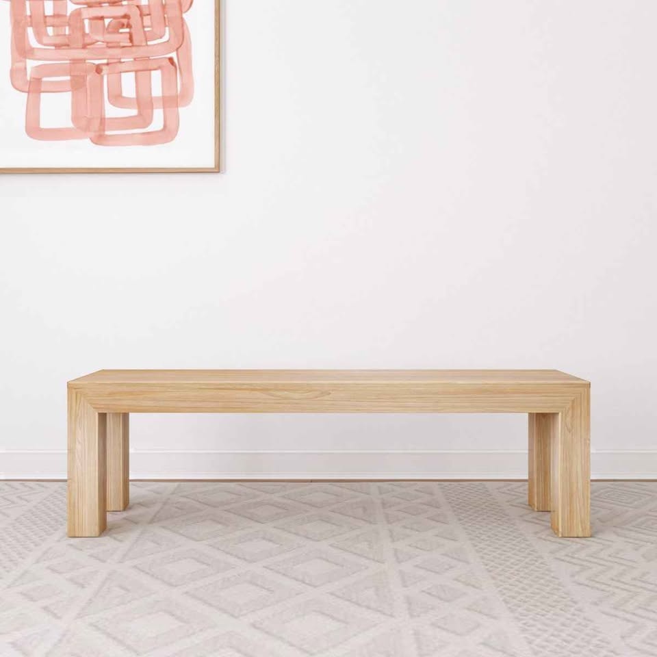 Linzy Modern Wood Bench - photo 2