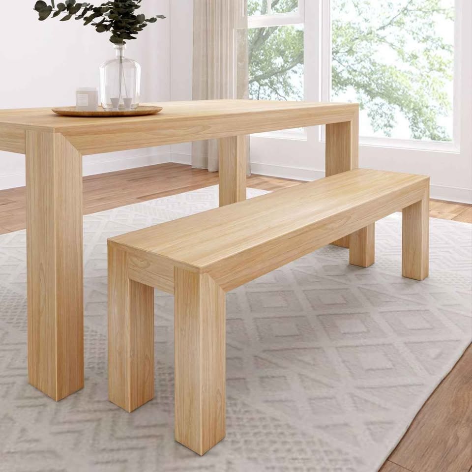 Linzy Modern Wood Bench - photo 4