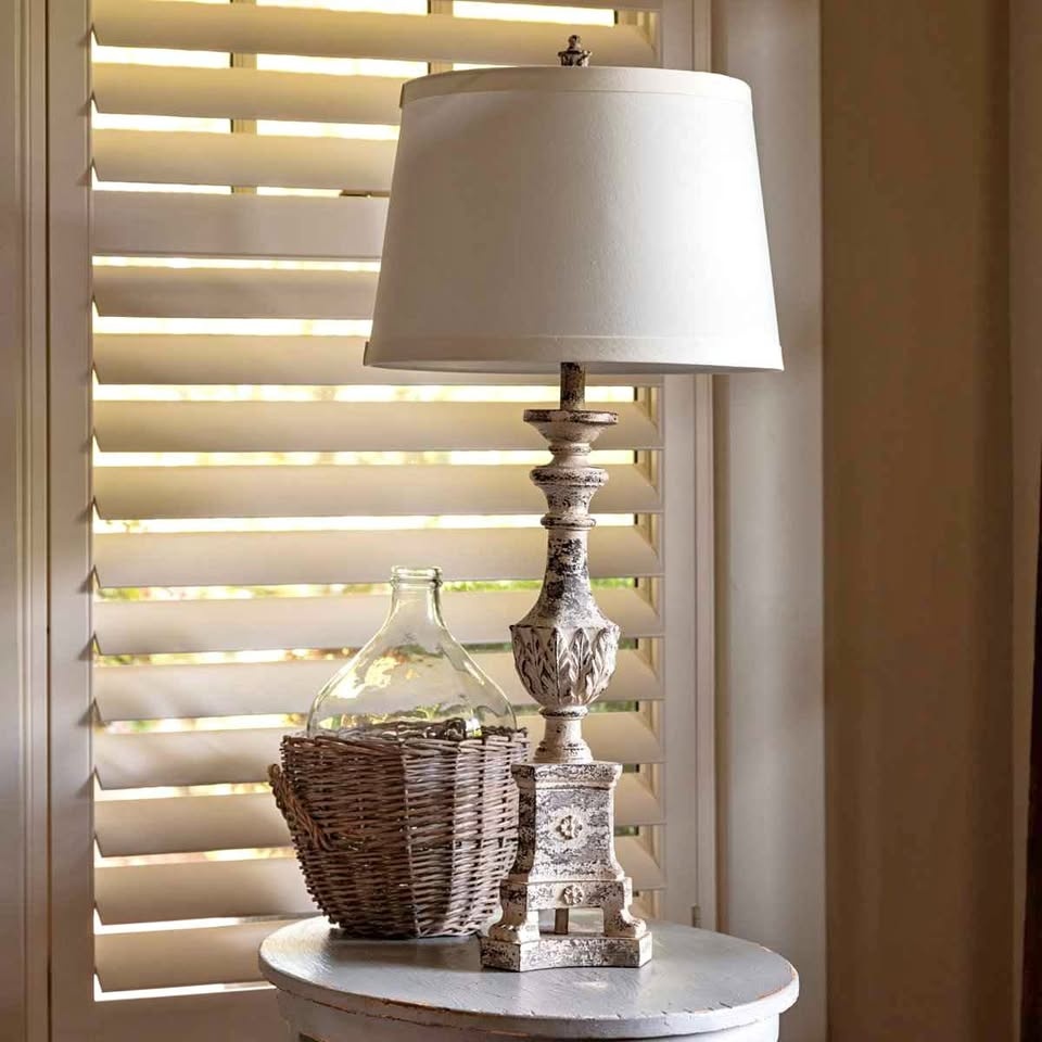 Set of 2 Resin Table Lamps with Linen Shades