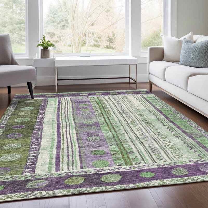 5x7 Purple Indoor/Outdoor Rug, Machine Washable