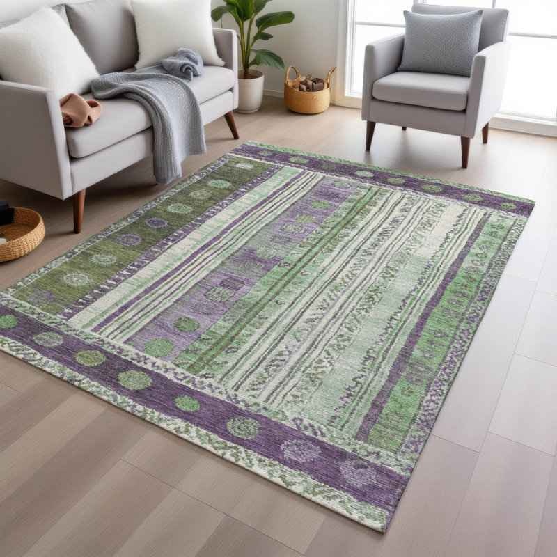 5x7 Purple Indoor/Outdoor Rug, Machine Washable - photo 2