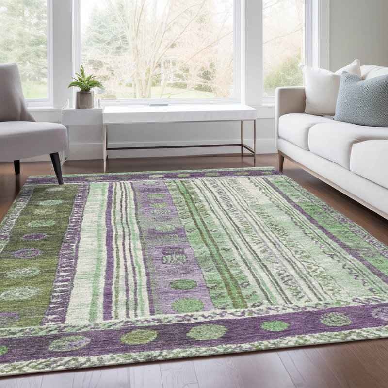 5x7 Purple Indoor/Outdoor Rug, Machine Washable - photo 3