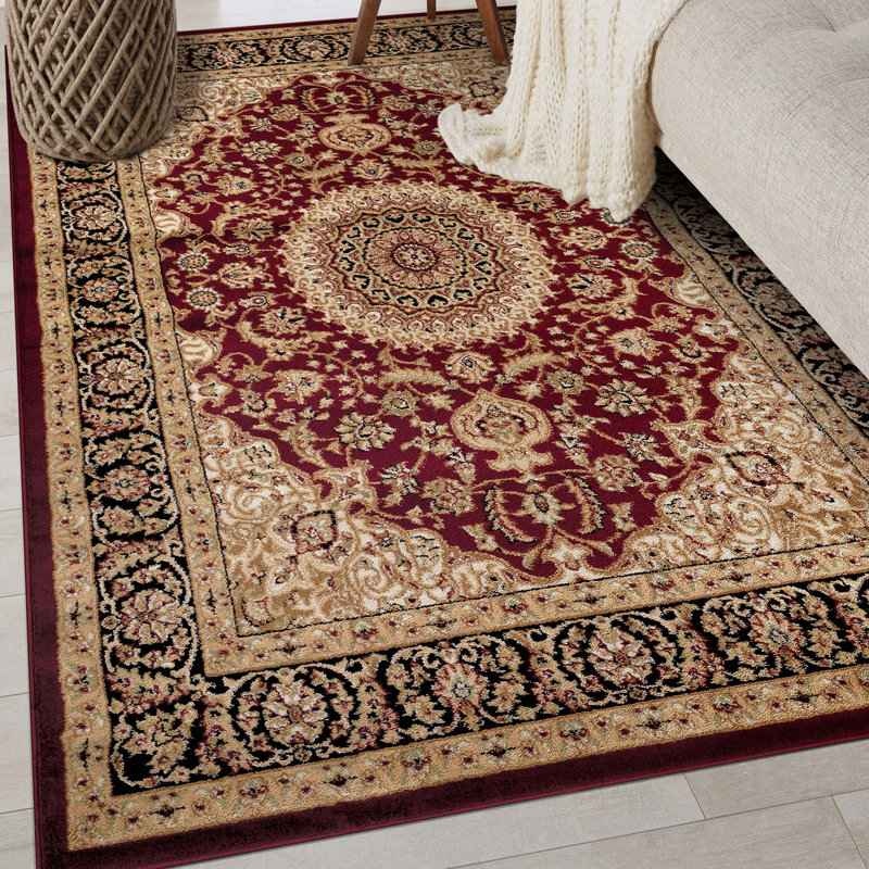 5x7 Shiflett Oriental Rug, Burgundy/Mustard/Black - photo 3