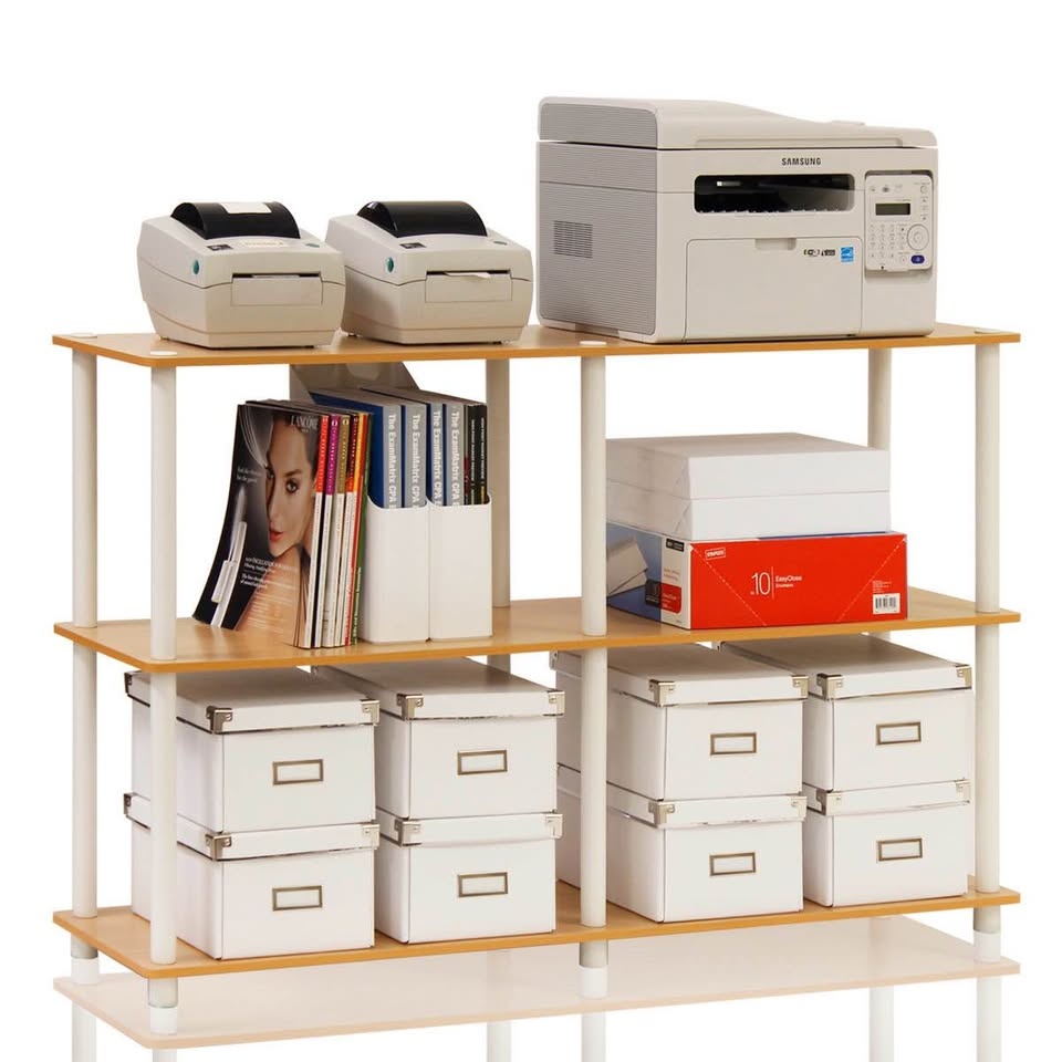 Tubular white and beige shelf - photo 3