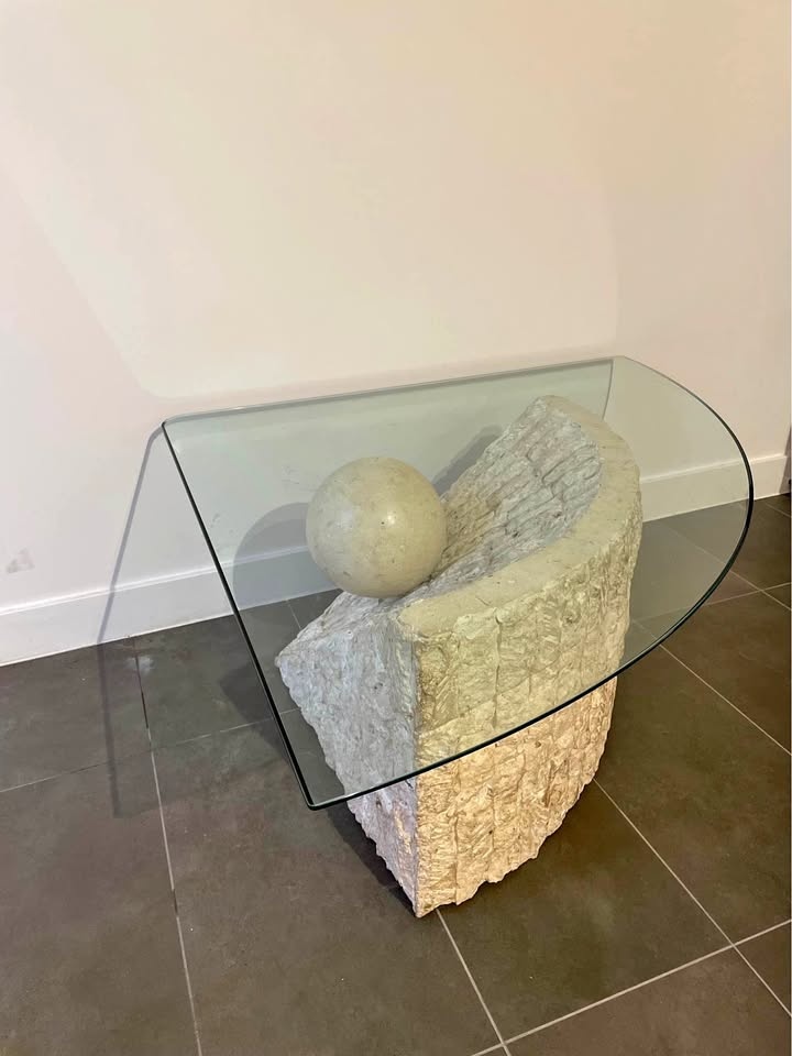 Magnussen Ponte 1980s Travertine Stone Coffee Table