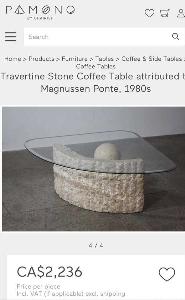 Magnussen Ponte 1980s Travertine Stone Coffee Table - photo 4