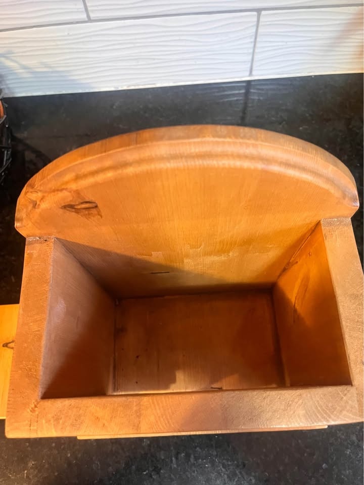 Vintage Handmade Wooden Microwave Popcorn Bag Dispenser - photo 2