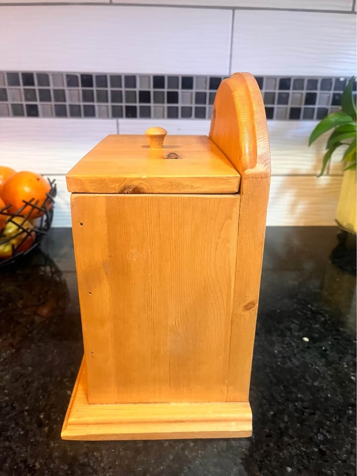 Vintage Handmade Wooden Microwave Popcorn Bag Dispenser - photo 3