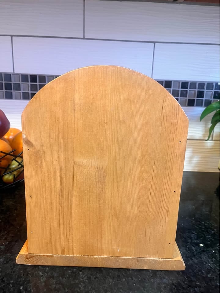 Vintage Handmade Wooden Microwave Popcorn Bag Dispenser - photo 4
