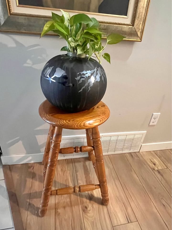 Vintage Heavy Solid Oak Stool