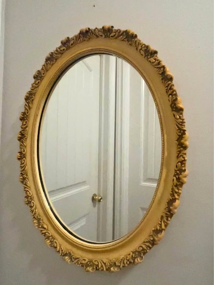 Rome Oval Beveled Gold Wall Mirror