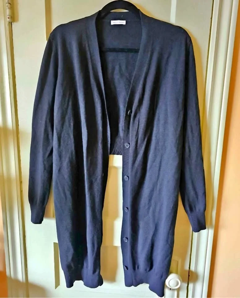 Size 0 Cashmere Thomas Maier High Low Black Cardigan thumbnail