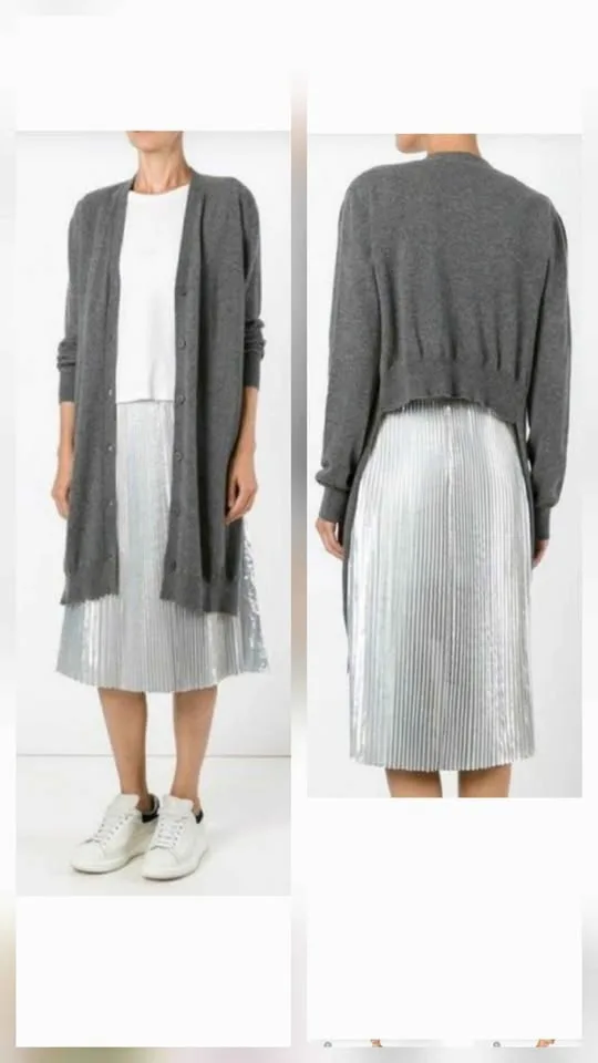 Size 0 Cashmere Thomas Maier High Low Black Cardigan image indicator(2)