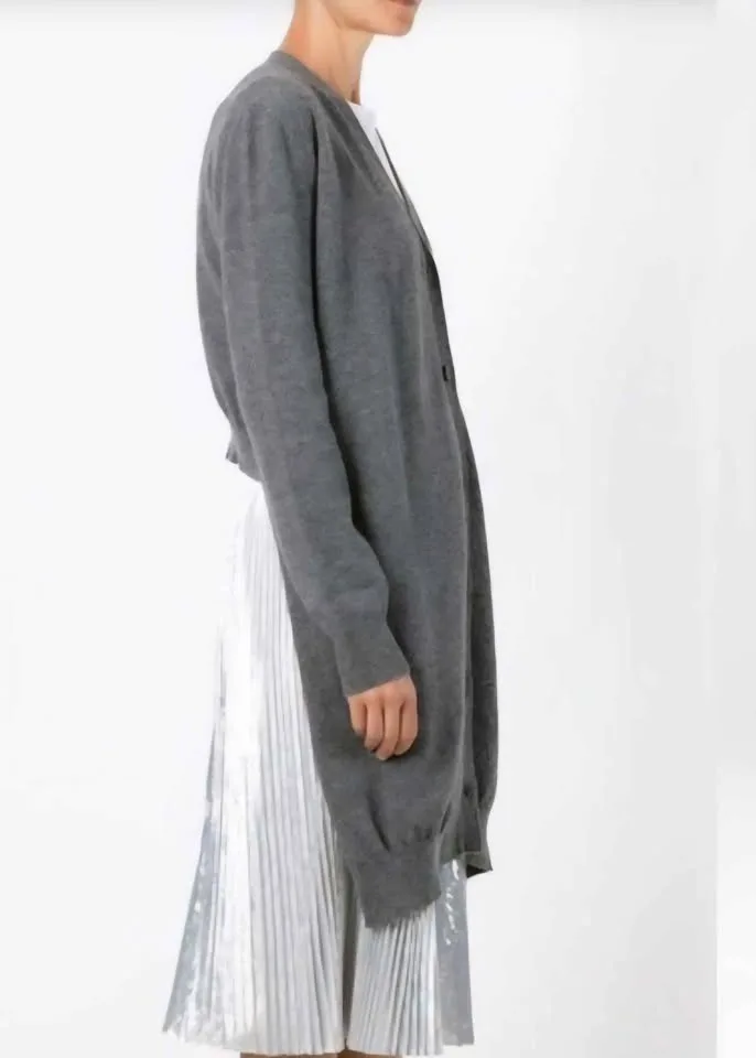 Size 0 Cashmere Thomas Maier High Low Black Cardigan image indicator(3)