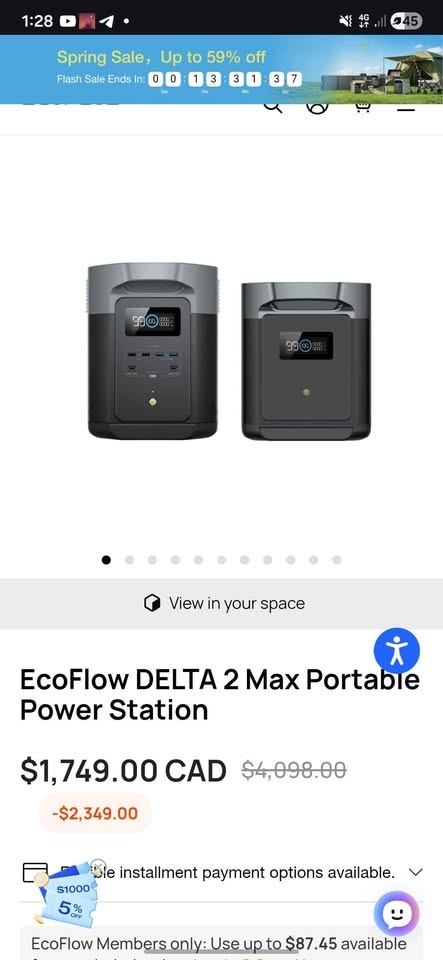 EcoFlow DELTA 2 Max Portable Power Station + Smart Extra Battery - photo 3