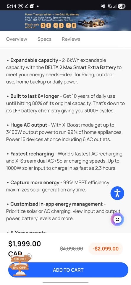EcoFlow DELTA 2 Max Portable Power Station + Smart Extra Battery - photo 4