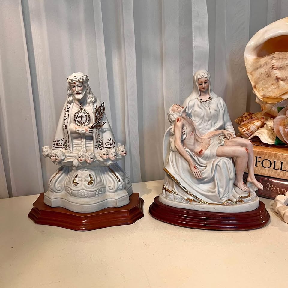 Vintage Porcelain Sacred Heart of Jesus & Pietà $60 each