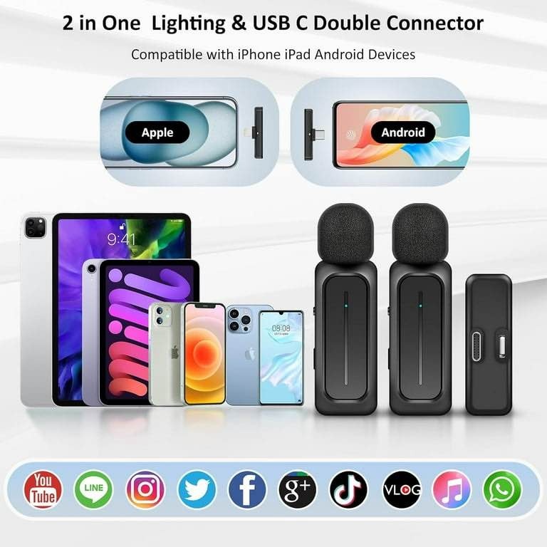 Wireless Lavalier Mic 2-Pack for iPhone Android - photo 4