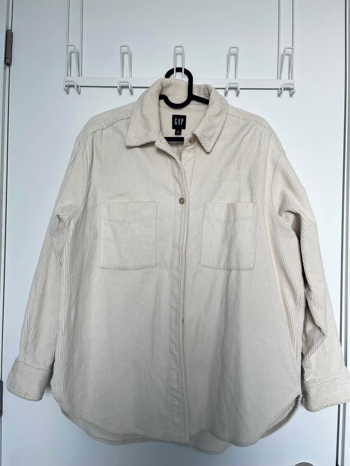 Gap Shirt Jacket White Oversize