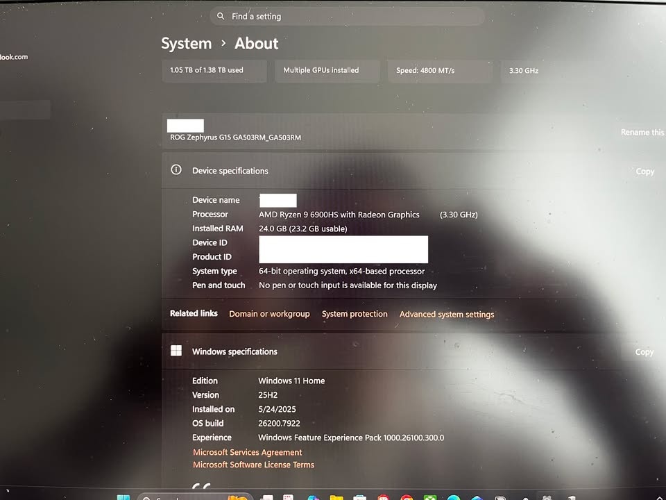 ASUS ROG Zephyrus G15 RTX3060 24GB RAM 1TB SSD - photo 4
