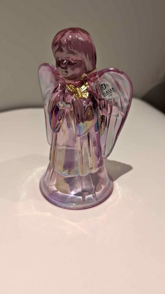 Fenton Glass Angel w/ Gold Butterfly
