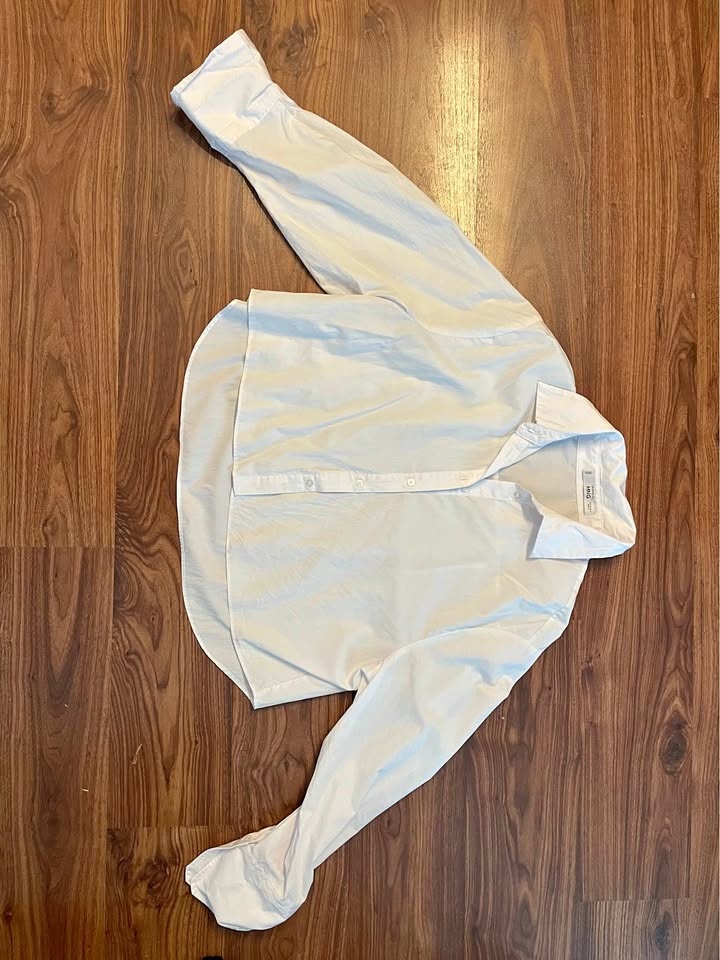 Mango White Cropped Blouse
