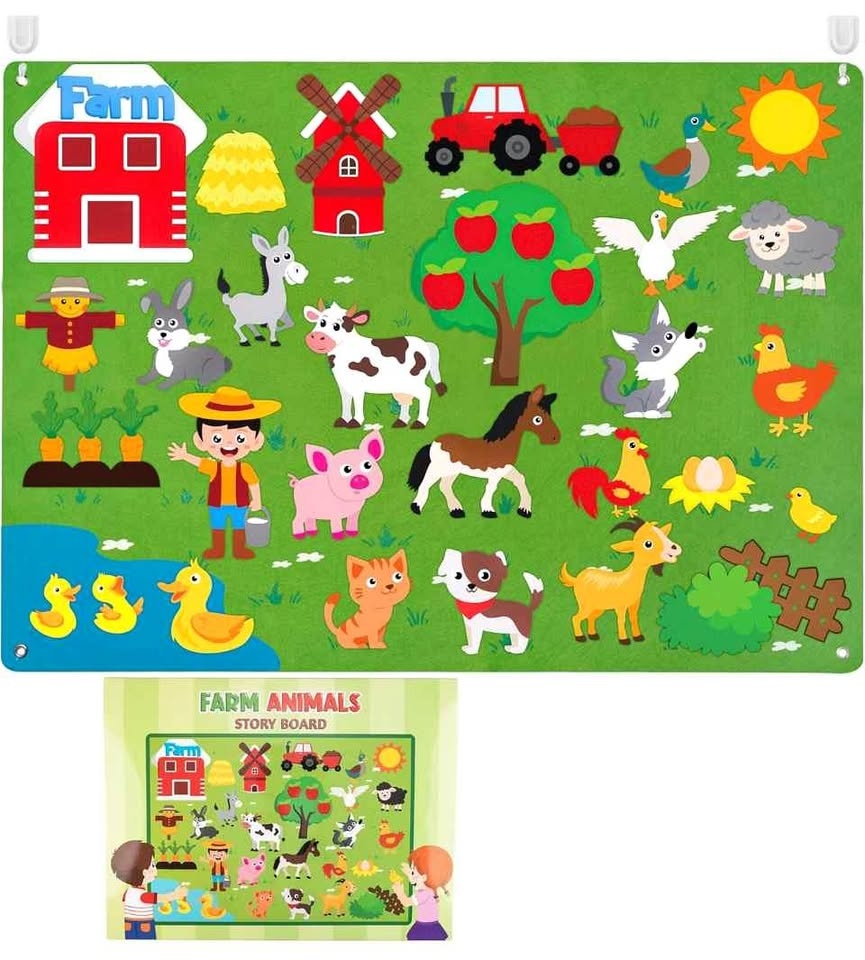 Felt Farm Animals Story Board for Kids