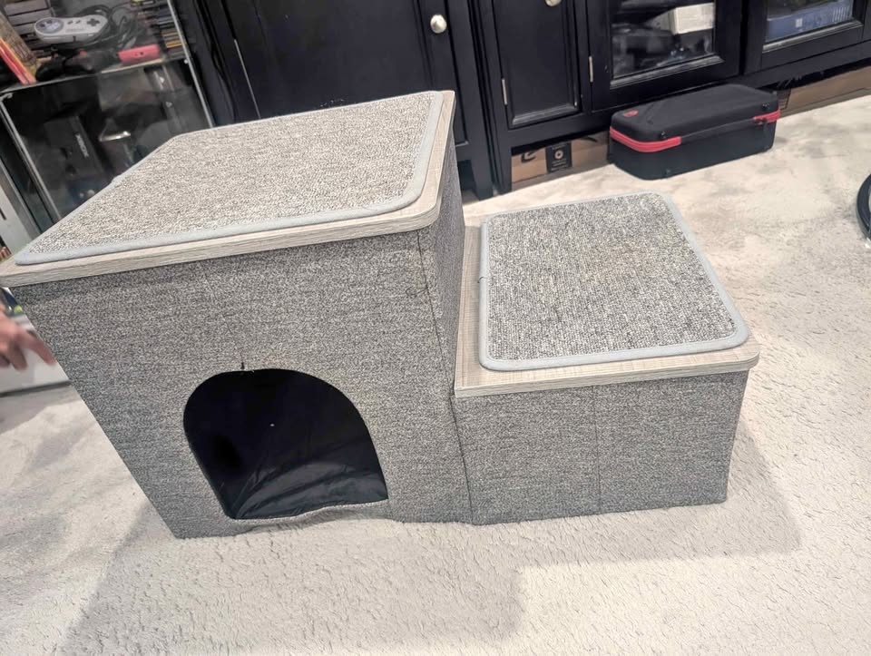 Grey Pet House Steps and Storage