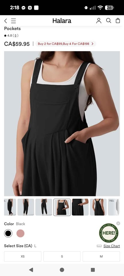 Waffle Casual Maternity Jogger Overalls Black/L - photo 5