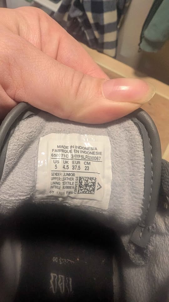 Converse Grey Leather High-Top Sneakers Junior US 5 - photo 2