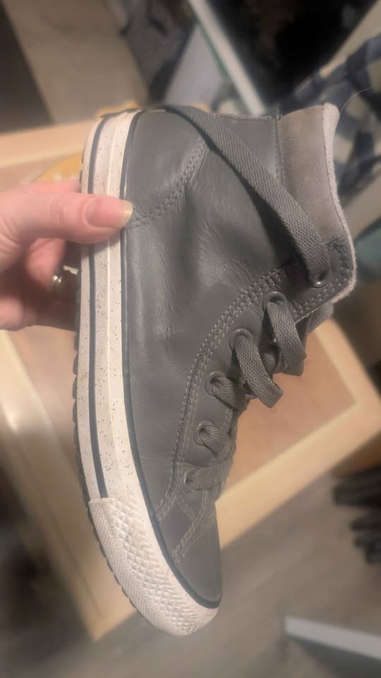 Converse Grey Leather High-Top Sneakers Junior US 5 - photo 3