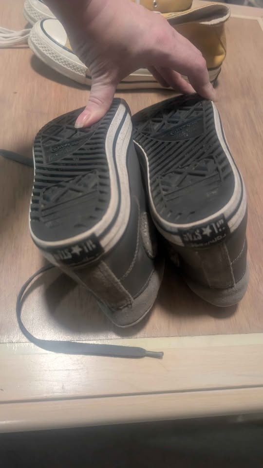 Converse Grey Leather High-Top Sneakers Junior US 5 - photo 4