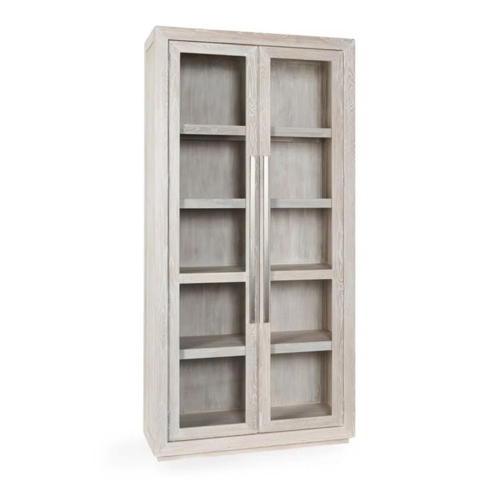 Glass Door Display Cabinet – Light Oak Finish - photo 2