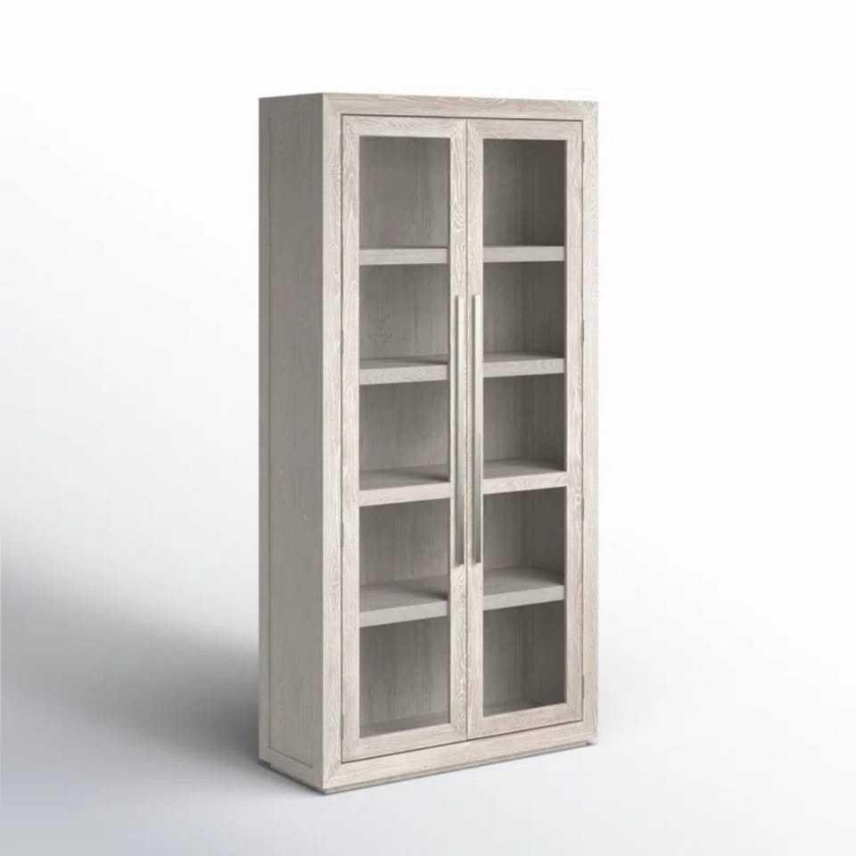 Glass Door Display Cabinet – Light Oak Finish - photo 4