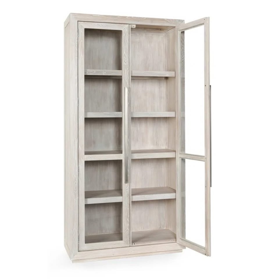 Glass Door Display Cabinet – Light Oak Finish - photo 5