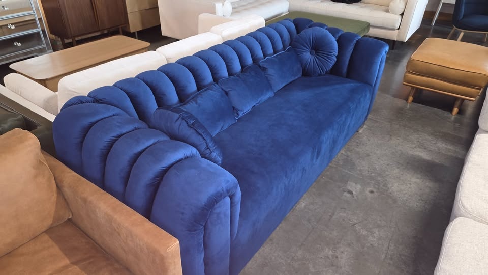 Byrd 91" Velvet Rolled Arm Sofa - photo 2