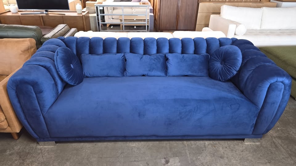 Byrd 91" Velvet Rolled Arm Sofa - photo 4