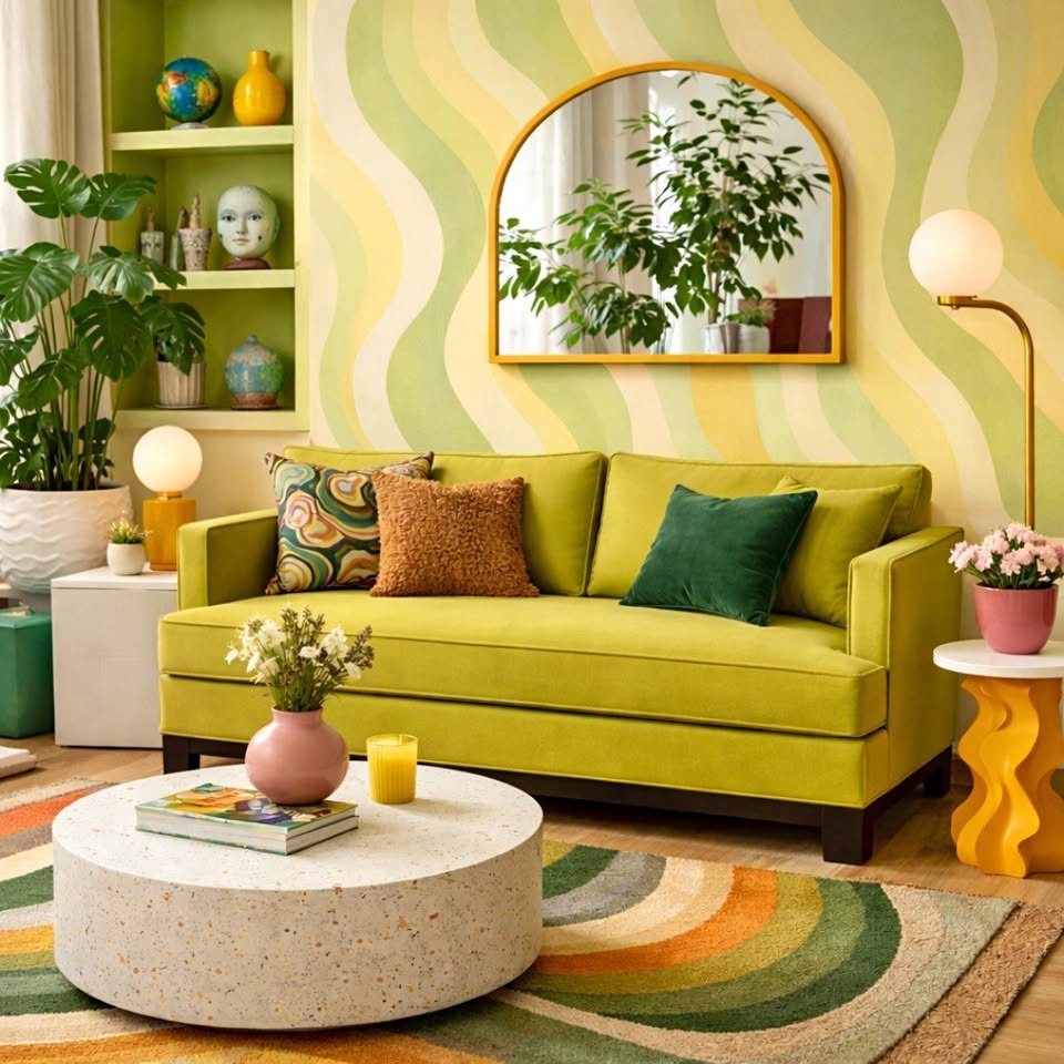 Poshbin Cassidy Sofa – Chartreuse Citron 72”