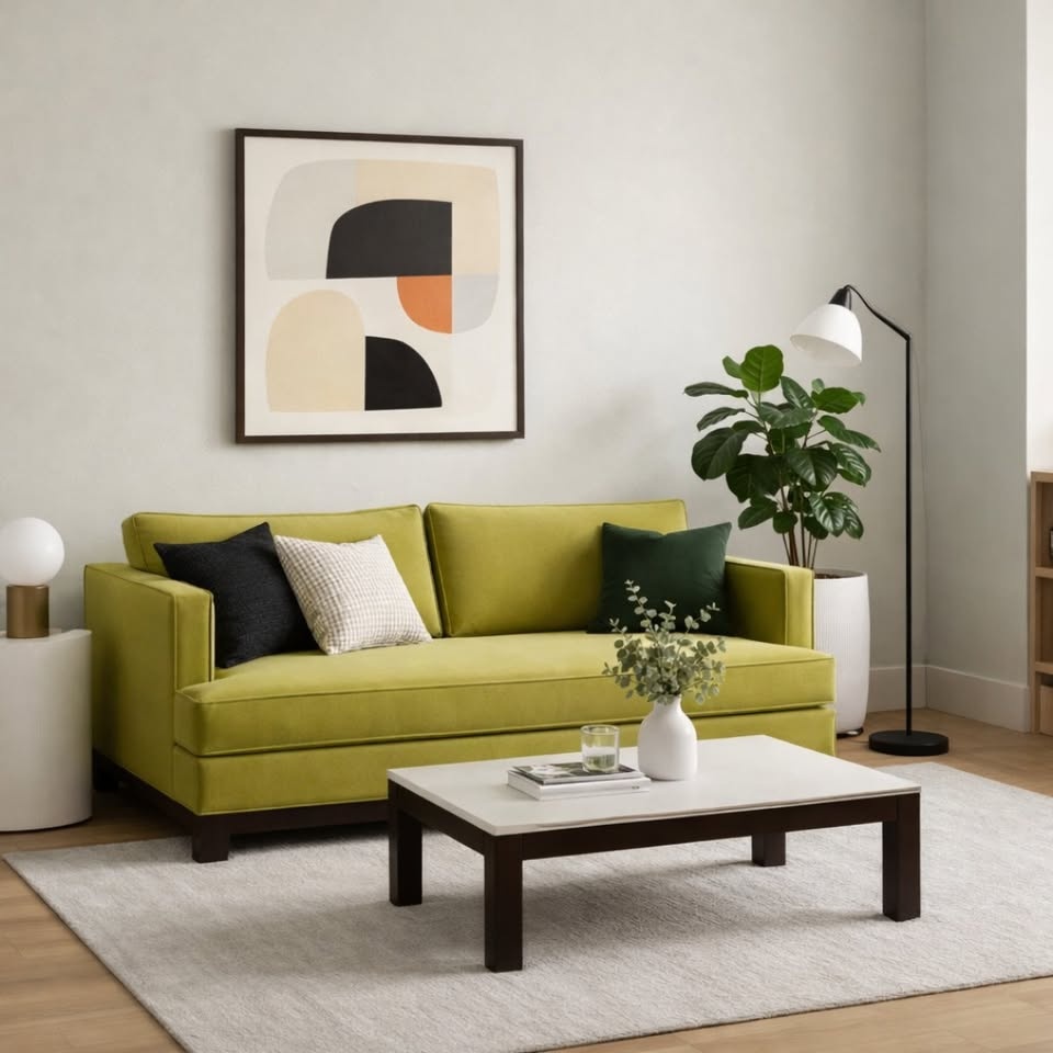 Poshbin Cassidy Sofa – Chartreuse Citron 72” - photo 2