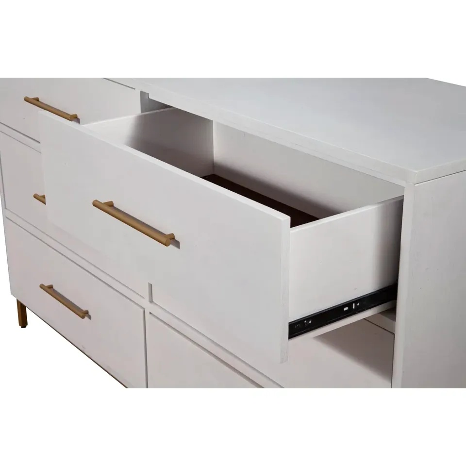White & Gold 6-Drawer Dresser - photo 2