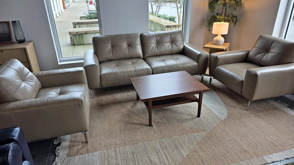 3-Piece Leather Look Sofa & Chair Set
